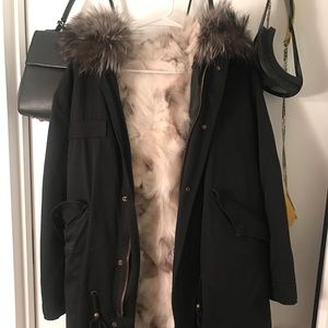 Real fox fur parka